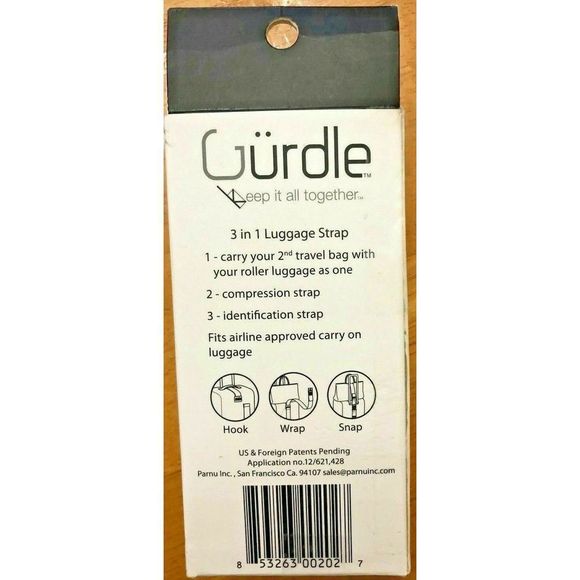 Guardle Black 3 In 1 Luggage, Compression & ID Strap - Picture 2 of 2